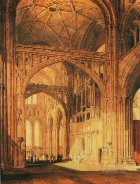 Turner Painting - Interior de la Catedral de Salisbury Romántico Turner